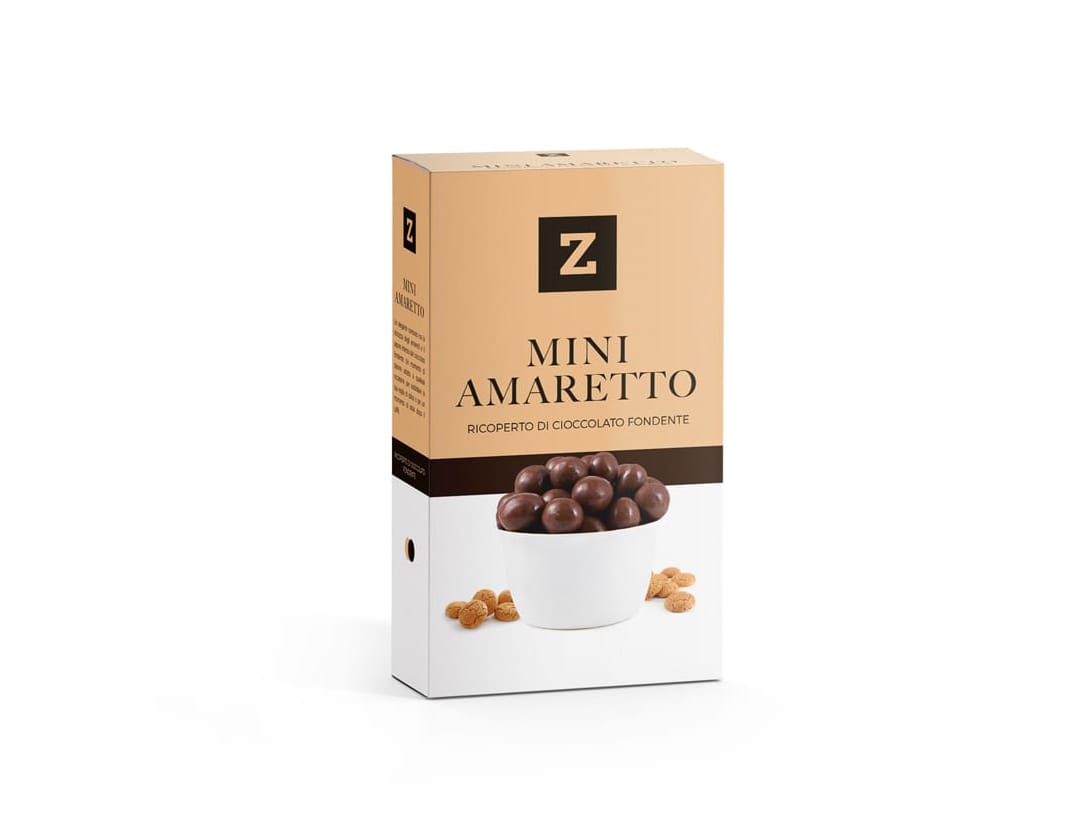 Mini amaretto ricoperto di cioccolato fondente